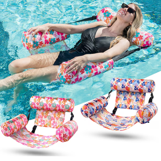 Heavy Duty Inflatable Pool Float Lounge Chair - Floating Pool Chair for Lake & Beach